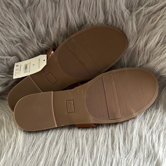 Time And Tru Sandals Womens Size 9 Brown Slip On Open Toe Shoes - Picture 7 of 7